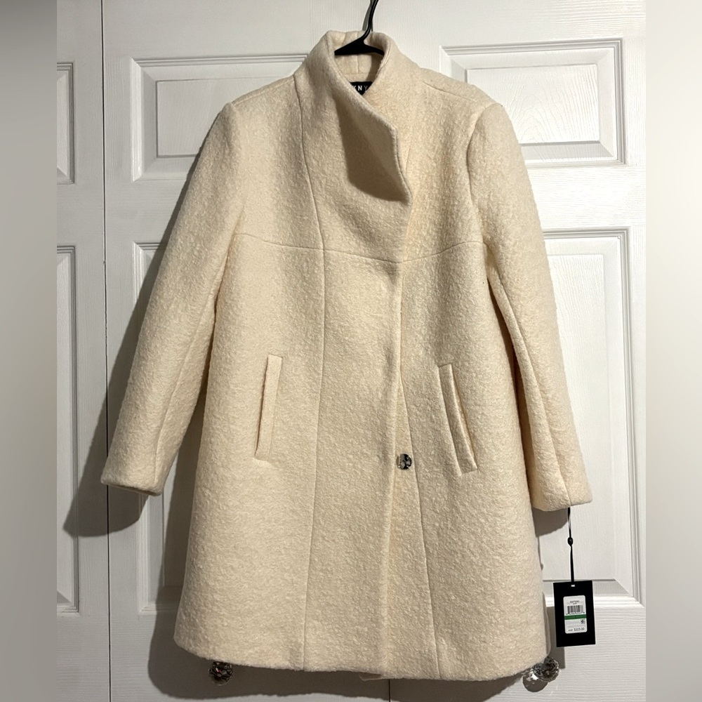 Dkny Cream Teddy Jacket Minimalist Design